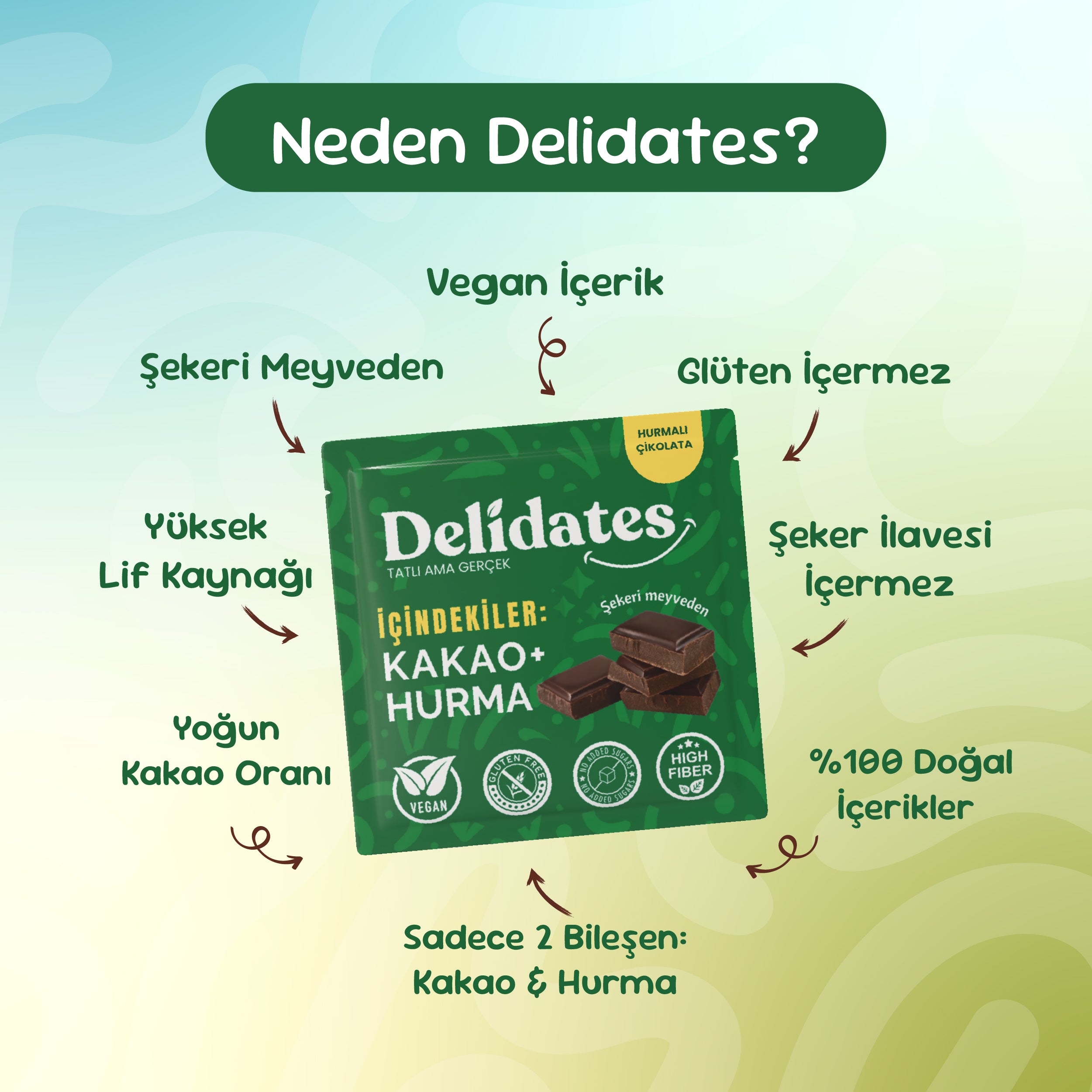 Delidates Hurmalı Bitter Çikolata