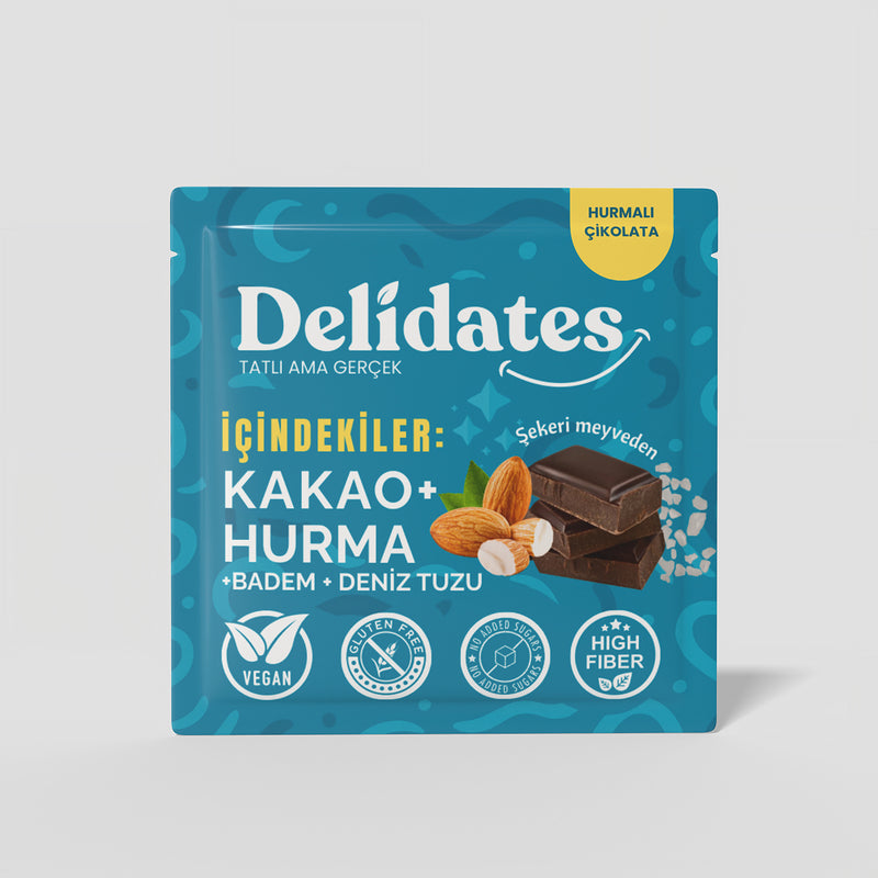 Delidates Almond & Sea Salt Date Dark Chocolate