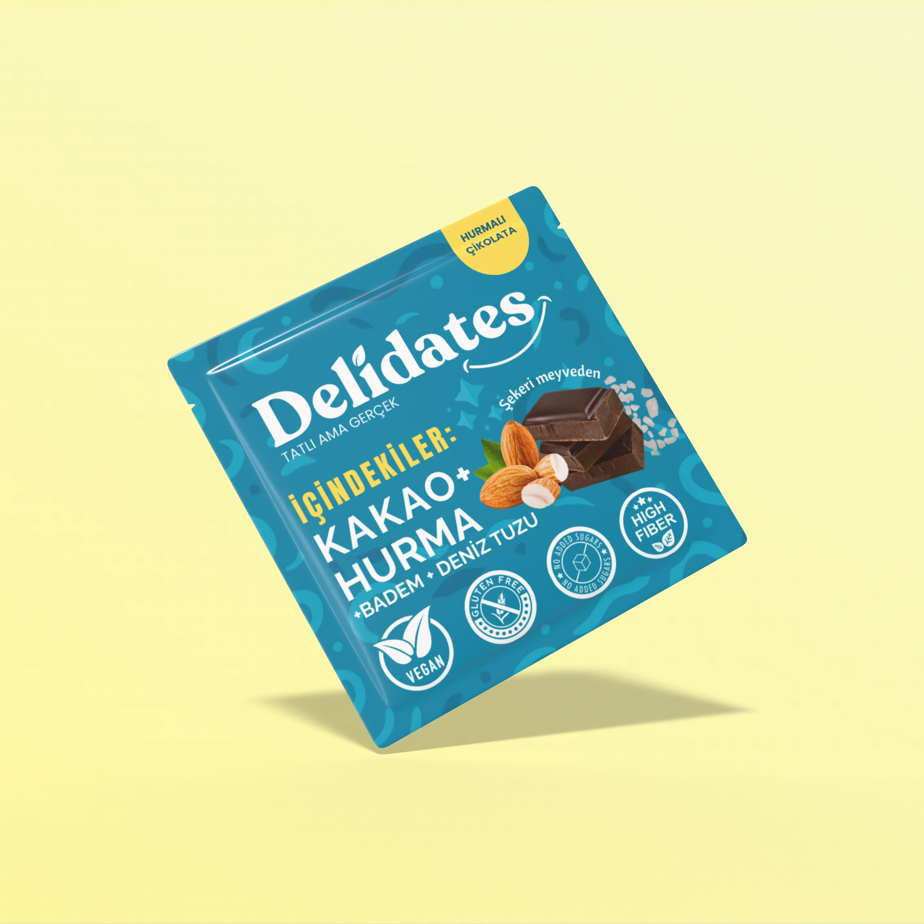 Delidates Bademli & Deniz Tuzlu Hurmalı Bitter Çikolata