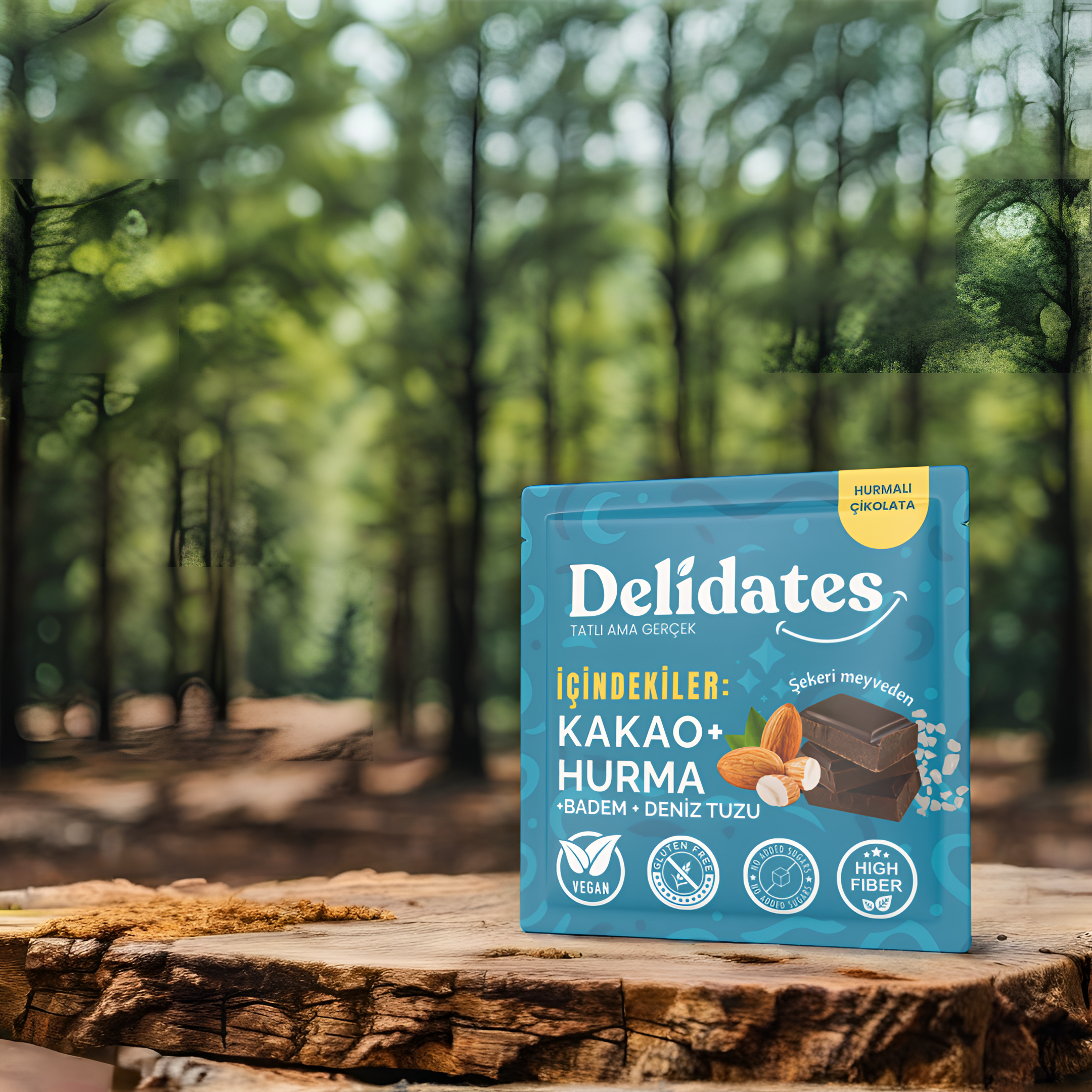 Delidates Bademli & Deniz Tuzlu Hurmalı Bitter Çikolata