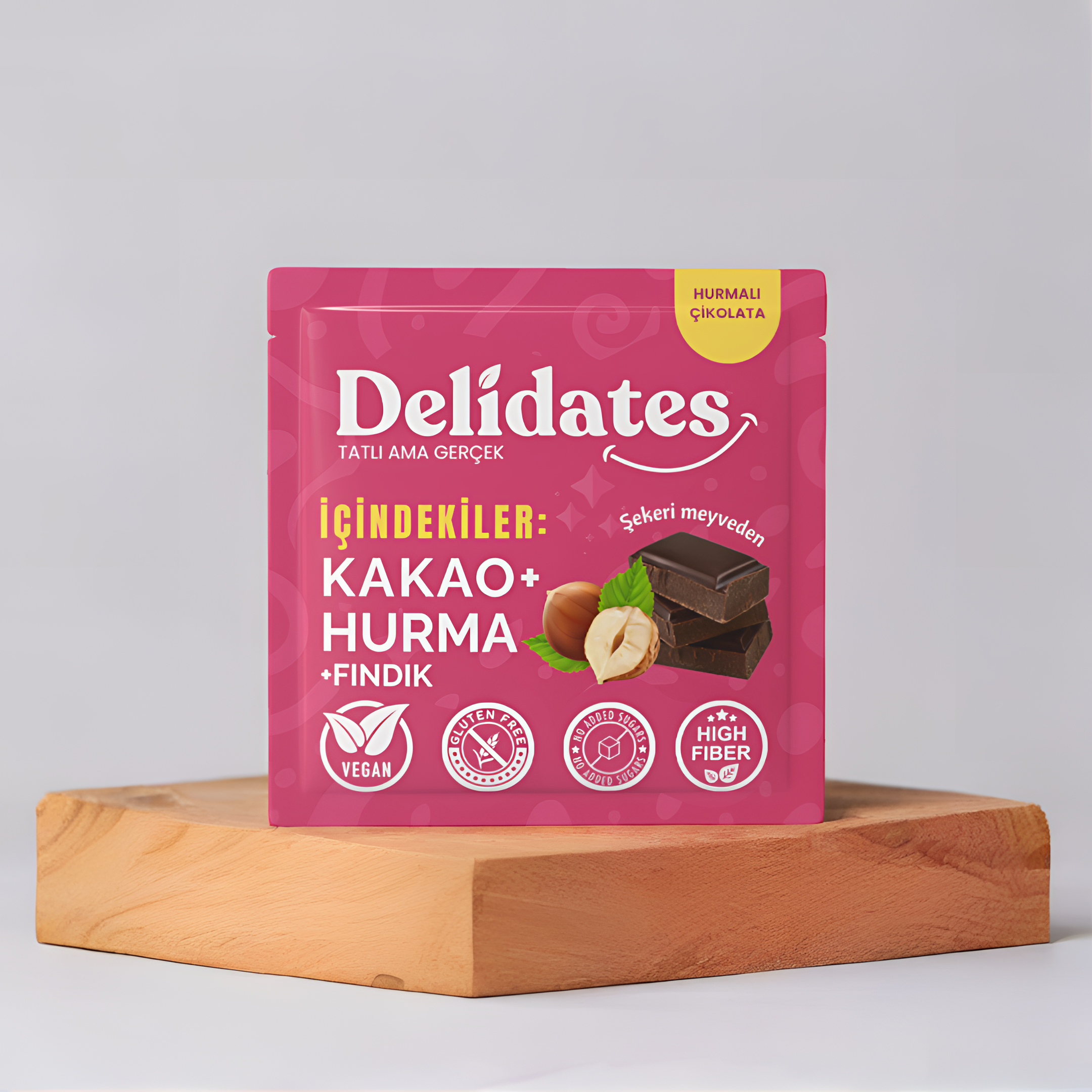 Delidates Fındıklı Hurmalı Bitter Çikolata